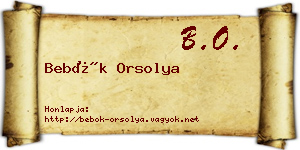Bebők Orsolya névjegykártya