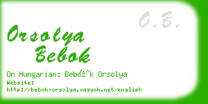 orsolya bebok business card